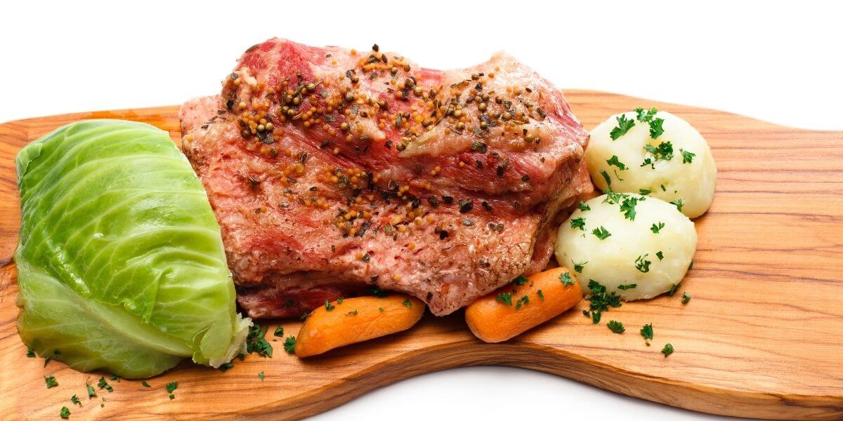 cabbage and corned beef - popular for st patrick's day healthy snacks and meals